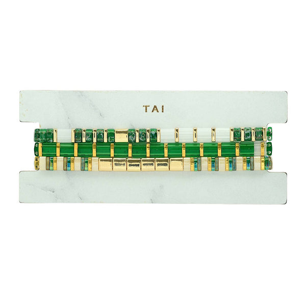 TAI | Set of 3 Tila Beaded Bracelets: Pink