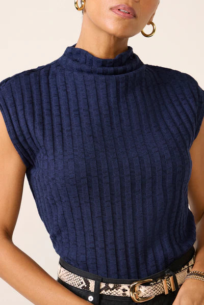 Nara Mock Neck Top - Nocturnal