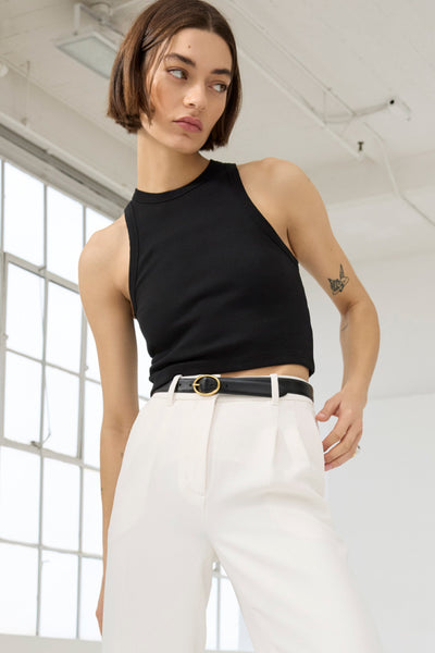 The Cropped Not So Basic Tank - Black