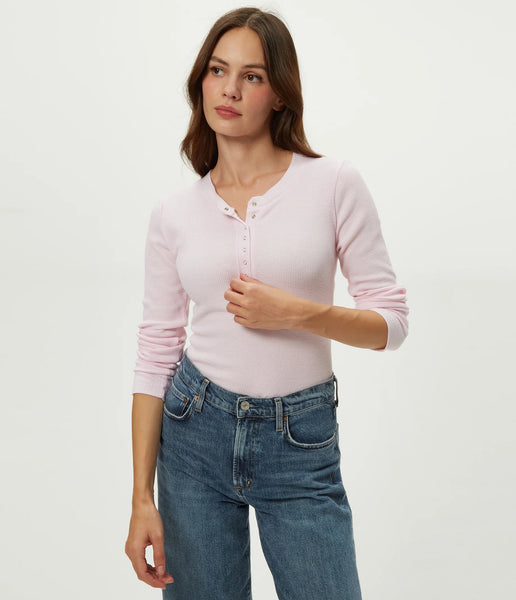 Regan Printed Henley - Rosewater