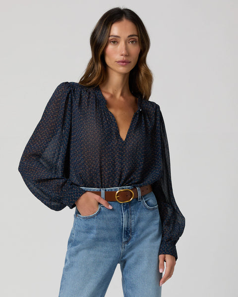 Bibiana Blouse - Navy Multi