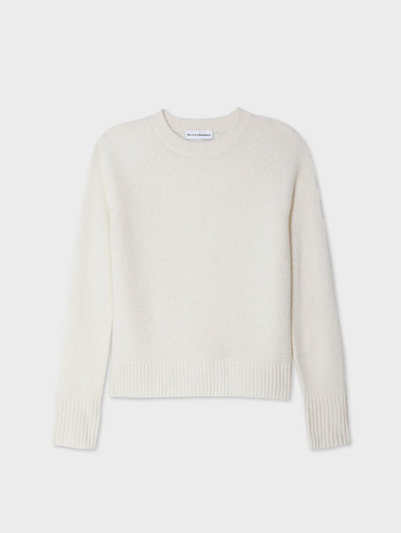 Cashmere Waffle Sweatshirt - Soft White