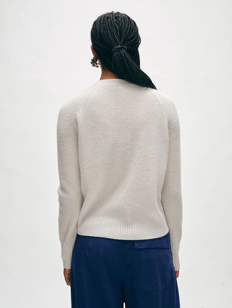 Cashmere Waffle Sweatshirt - Soft White