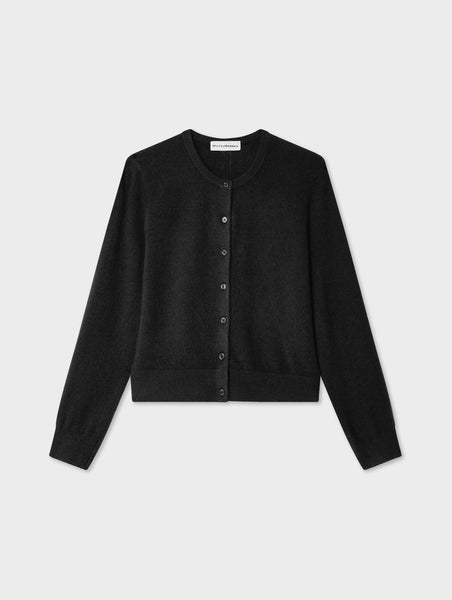 Cashmere Crewneck Cardigan - Black