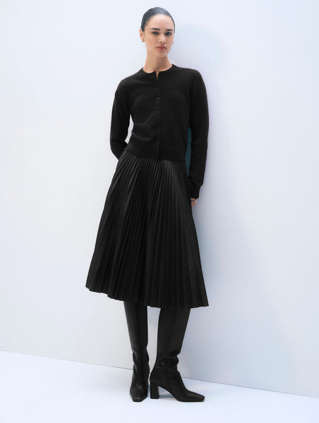 Cashmere Crewneck Cardigan - Black