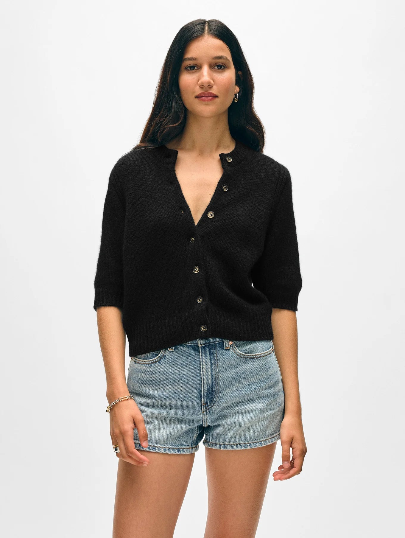 Cashmere S/S Cardigan - Black