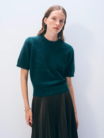 Brushed Cashmere Tee - Tealwood