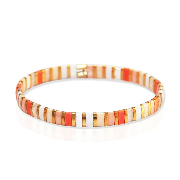 TAI | Handmade Marbelized Beaded Bracelet: Green