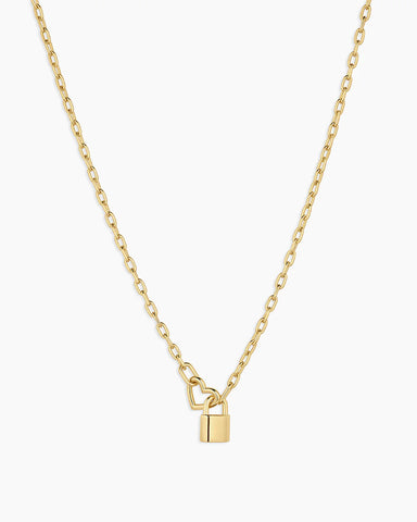 Heart Padlock Interlocking Necklace