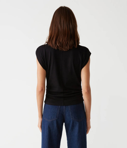 Amara Power Shoulder Tee - Black