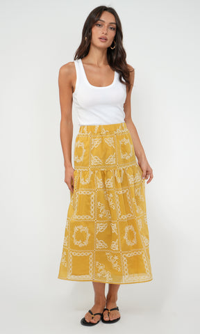Serena Midi Skirt- Pineapple