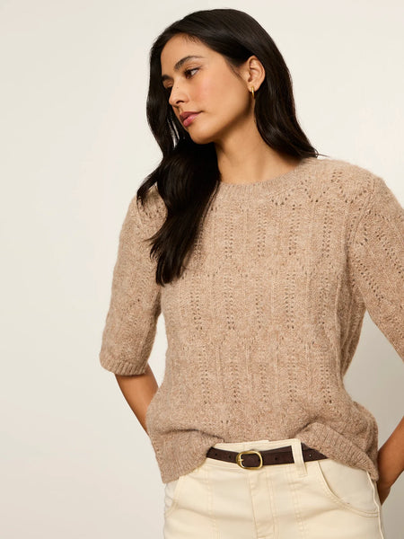 Sanctuary Pointelle Sweater Tee - Hazelnut
