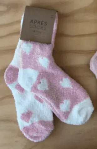 Striped Fuzzy Socks: Camel/cream
