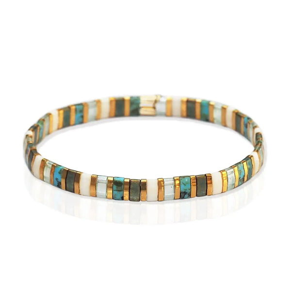 TAI | Handmade Marbelized Beaded Bracelet: Black