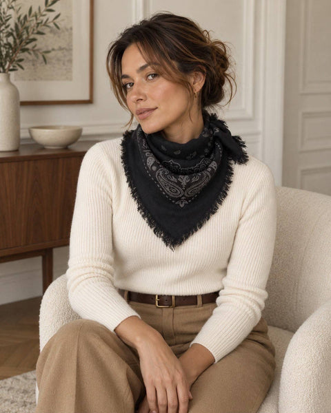 Sienna Square Bandana Scarf: Brown