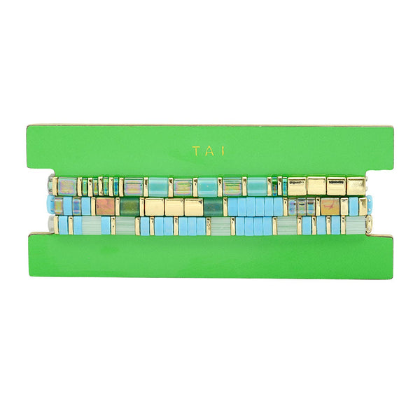 TAI | Set of 3 - Tila Beaded Bracelets : Grey