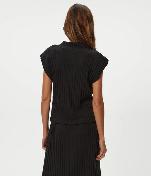 Nara Mock Neck Top - Black