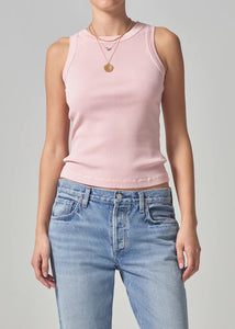 Isabel Rib Tank- Roselle