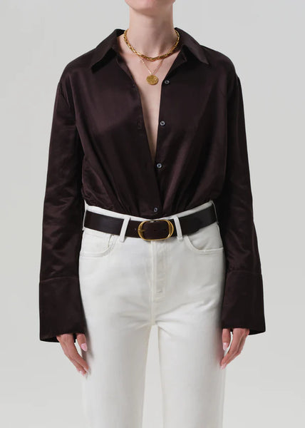 Camilia Shirt - Chocolate Dark Brown