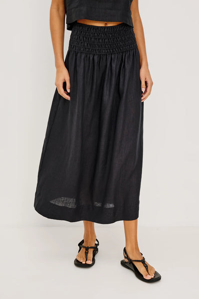 Alessa Skirt - Black Linen