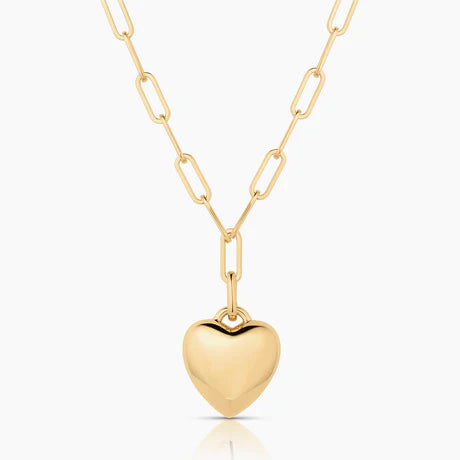 Aurelie Puffy Heart Clip Necklace