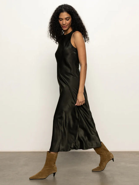 Everyday Satin Dress - Black Olive