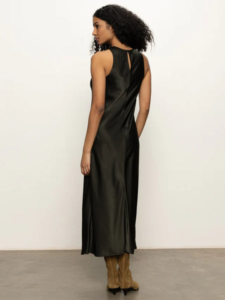 Everyday Satin Dress - Black Olive