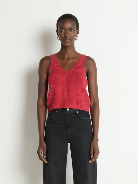 Cece Sweater Tank - Heartbeat Red