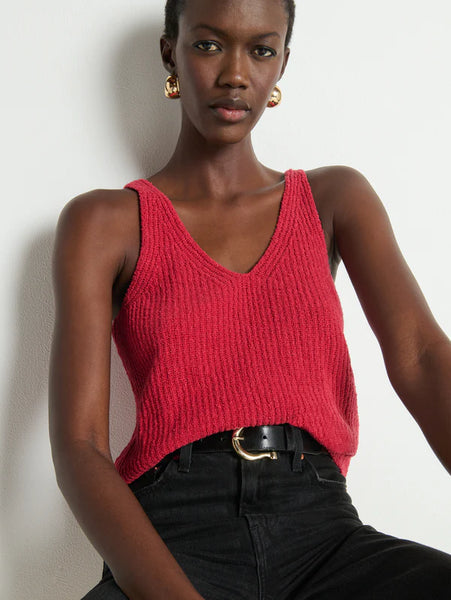 Cece Sweater Tank - Heartbeat Red