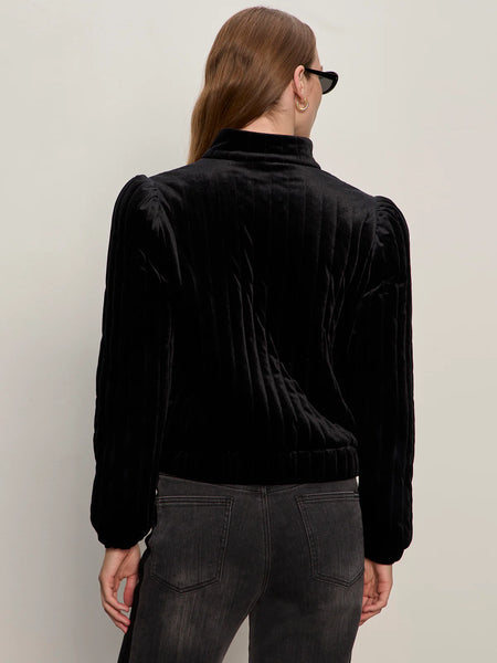 Quilted Velvet Jacket - Black