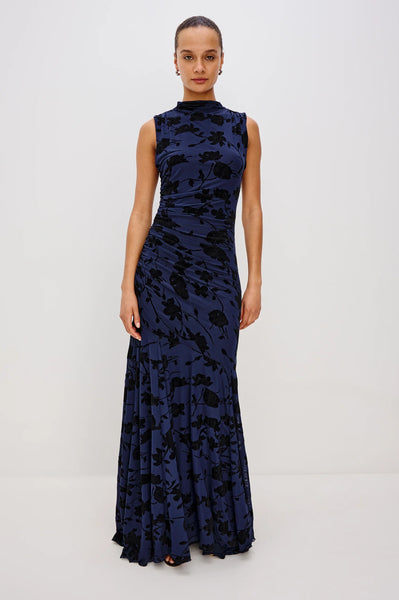 Cosmos Dress -  Navy Tossed Roses