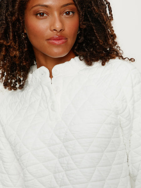 Quilted Button Popover - Chalk