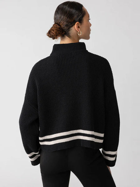 Stay Cozy Sweater - Blk + Toasted Stripe