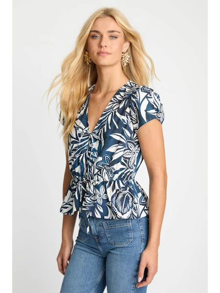 Rhea Top - Woodblock Palm