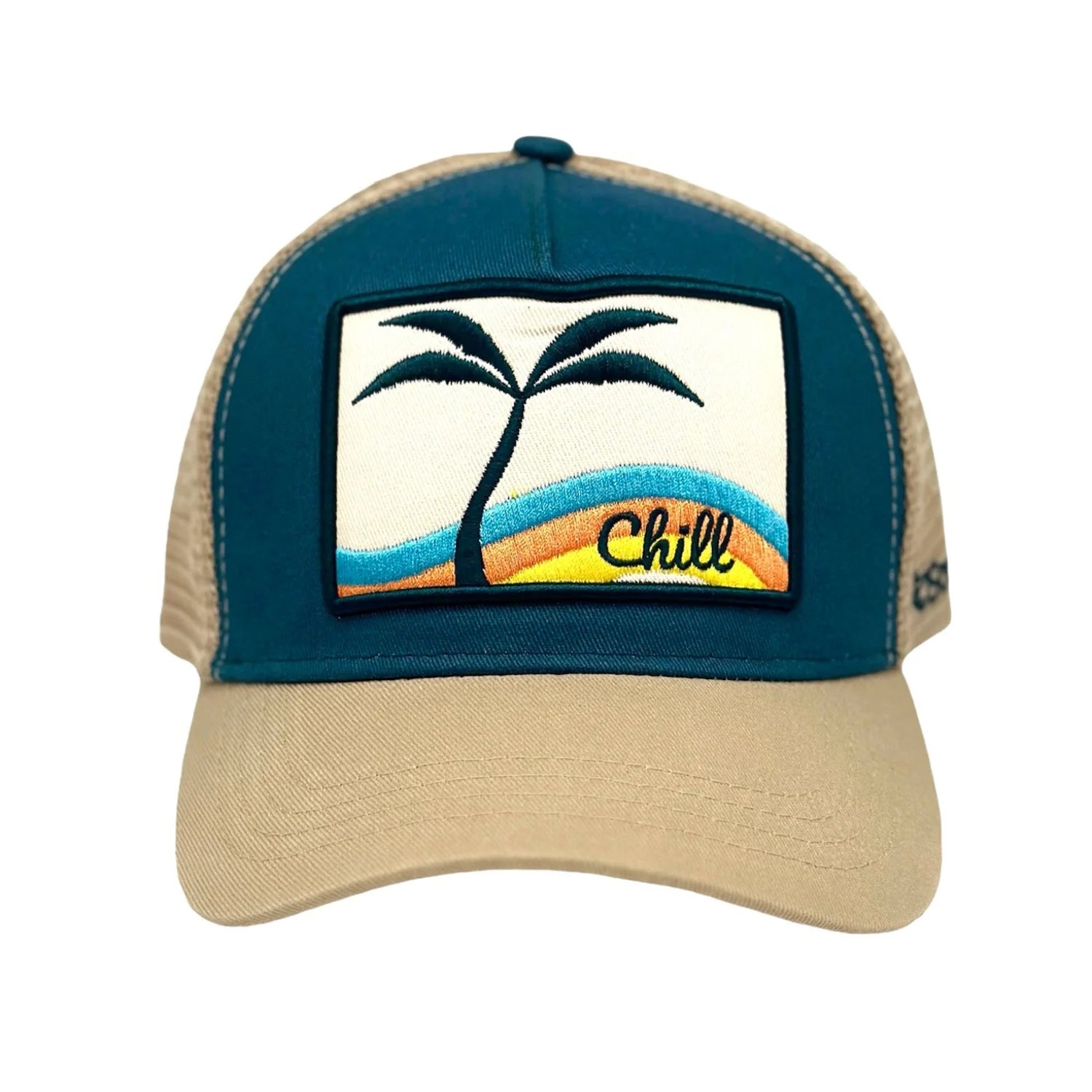 Chill Trucker Hat - Teal/Tan