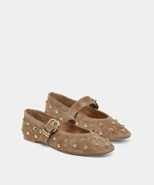 Mikel Ballet Flat - Olive Stud