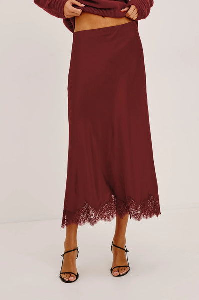 Ebony Skirt - Crimson