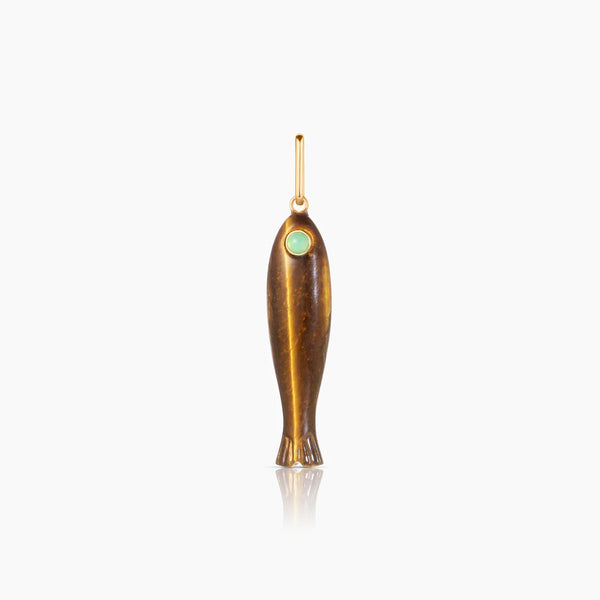 Fortuna Tiger's Eye Fish Charm