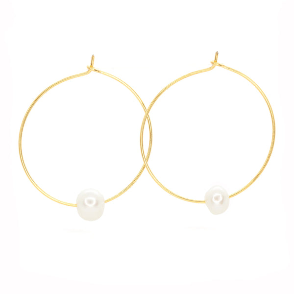 Freshwater Pearl Hoops
