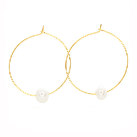 Freshwater Pearl Hoops