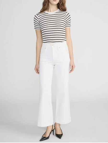 The Seamed Wide Trouser Crop - Natural