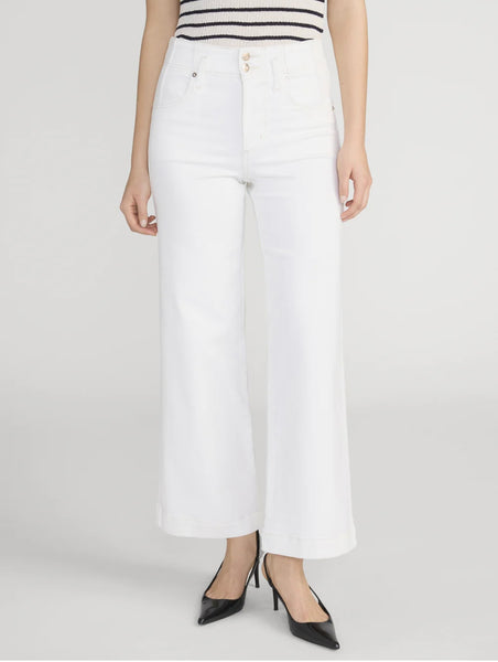 The Seamed Wide Trouser Crop - Natural