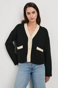 Geneva Cardigan - Black/Ivory