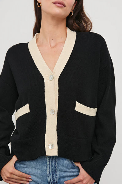 Geneva Cardigan - Black/Ivory