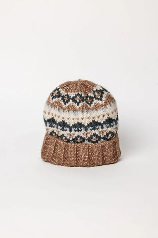 Fair Isle Beanie - Brown