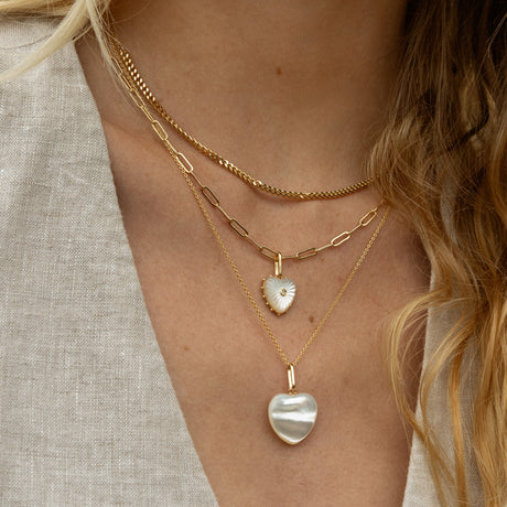 Isabel Mother of Pearl Heart Charm