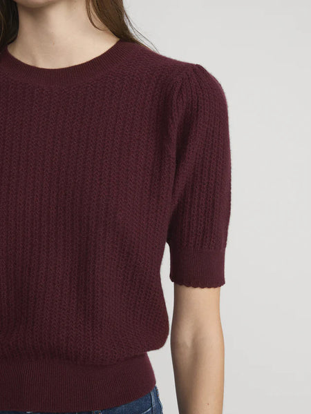 The Chain Pointelle Sweater - Cabernet