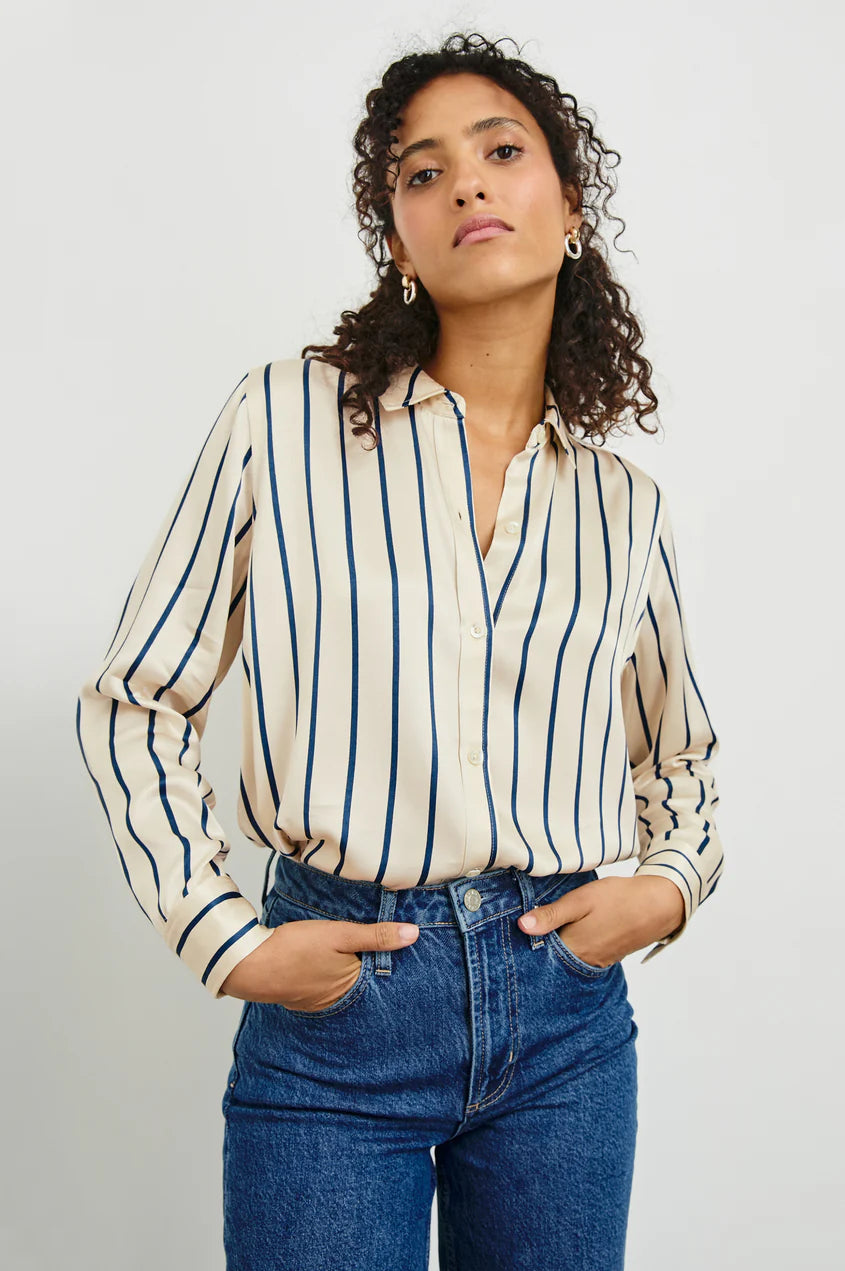 Maria Shirt - Ceramic Navy Stripe