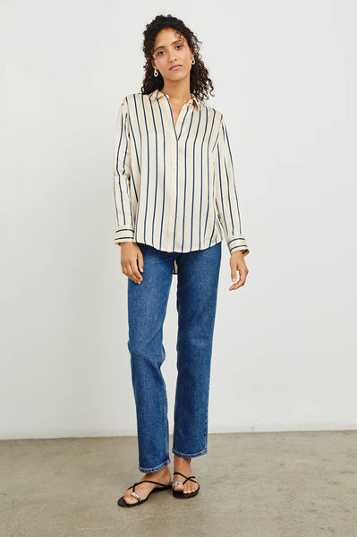 Maria Shirt - Ceramic Navy Stripe