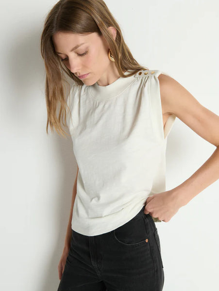 Mikka Buttoned Tank - Porcelain